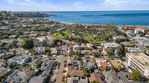an aerial view of a city