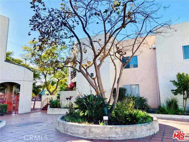 a front view of a house with a tree