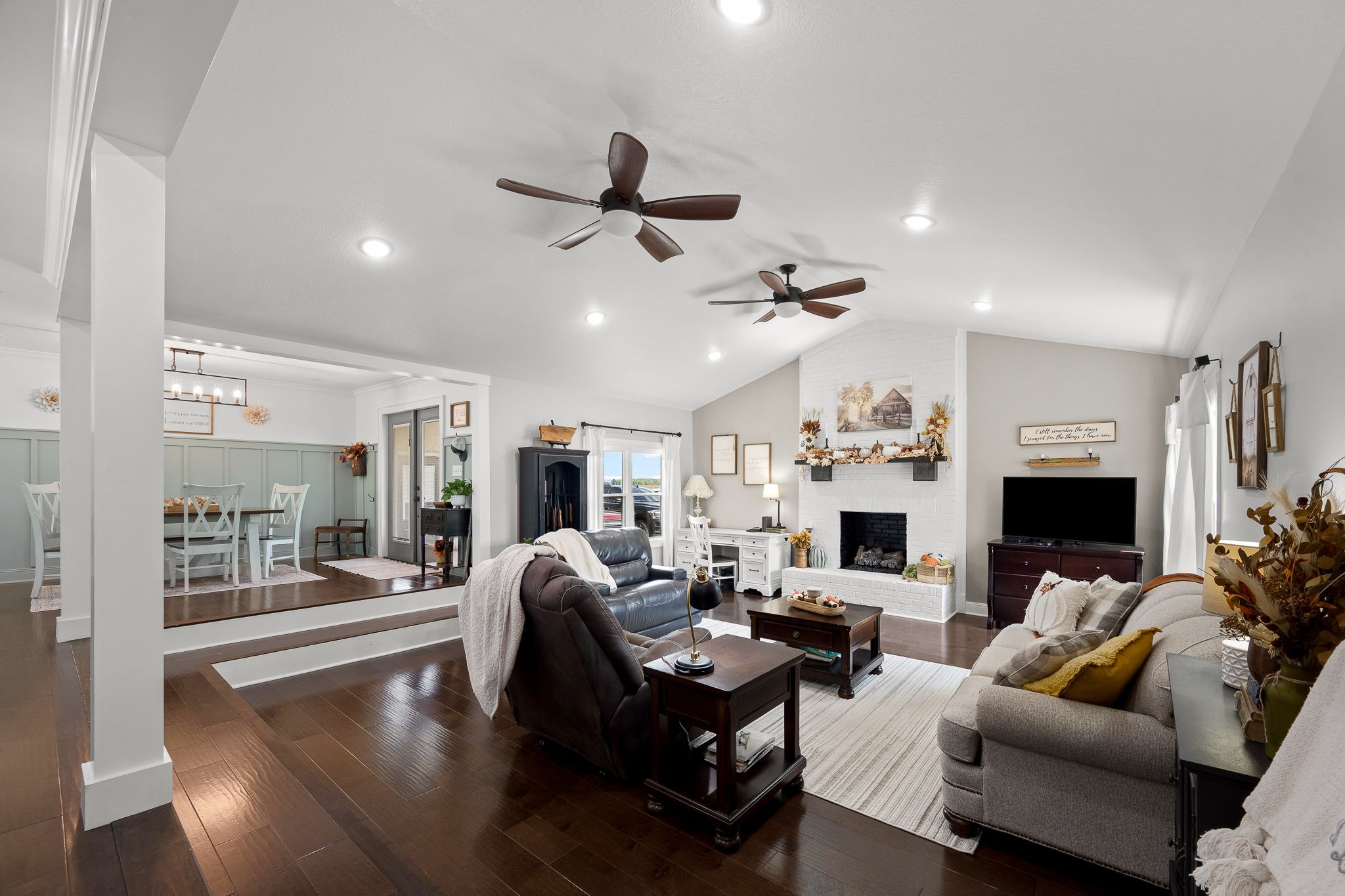 176 Terry Dunavan Road Elora, TN 37328 - Photo 43 of 85 a living room with fireplace furniture and a view of kitchen