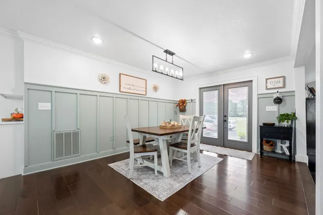 a view of a lake and sunset