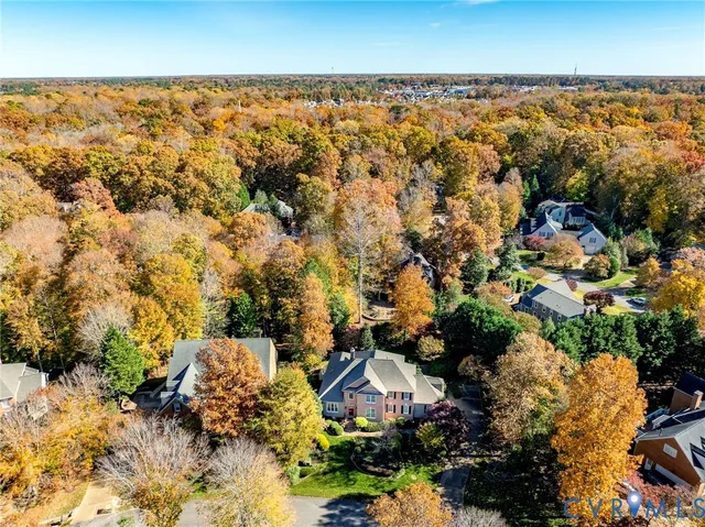 an aerial view of a house