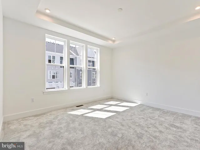 an empty room with closet