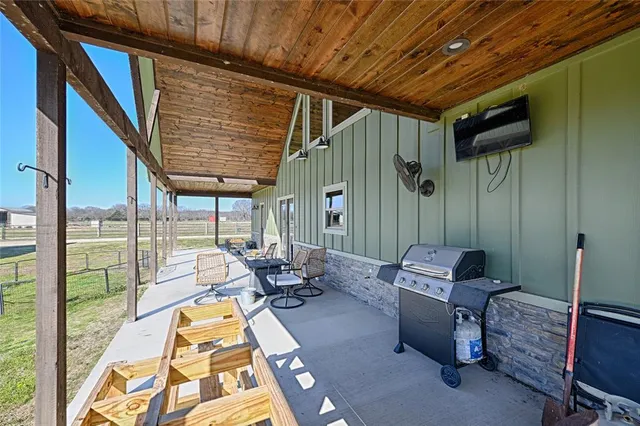 a living room with furniture