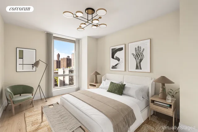 a living room with furniture large window and a flat screen tv