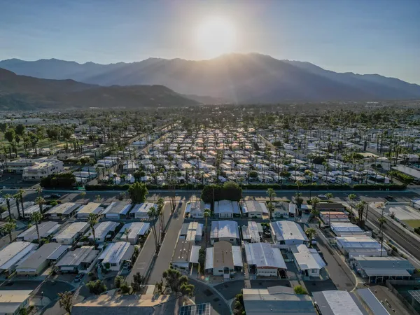 an aerial view of a building
