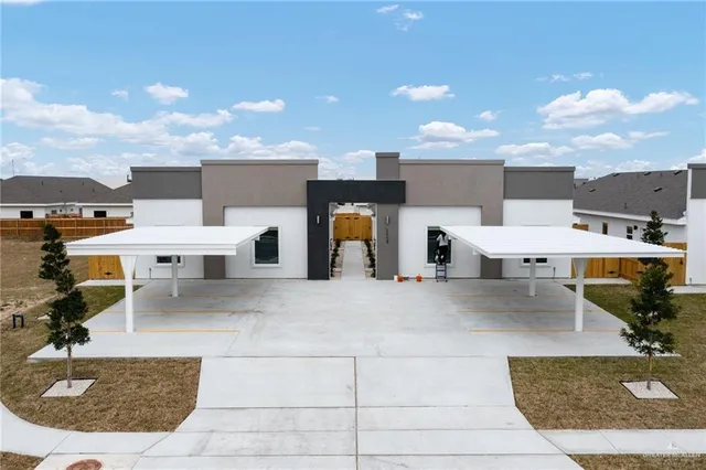 a view of a terrace with a fireplace
