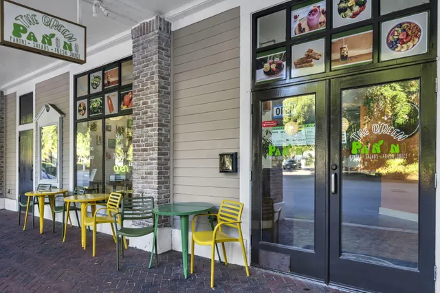 a view of an outdoor space with seating area
