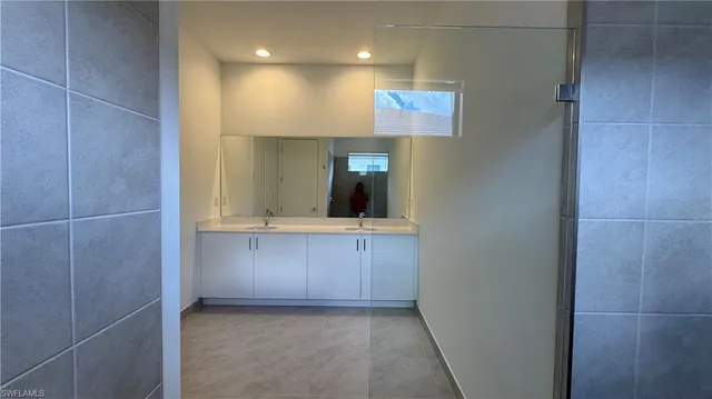 a view of a room with a hallway