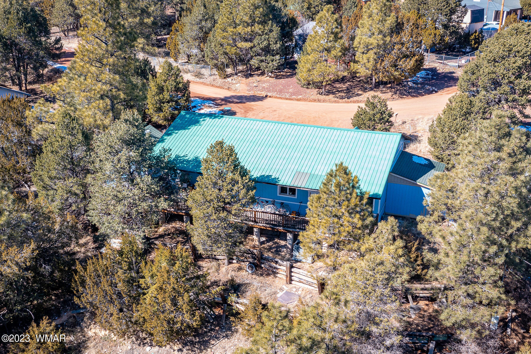 3439 Top View Road Overgaard, AZ 85933 - Photo 22 of 24 a aerial view of a house with a yard and lake view