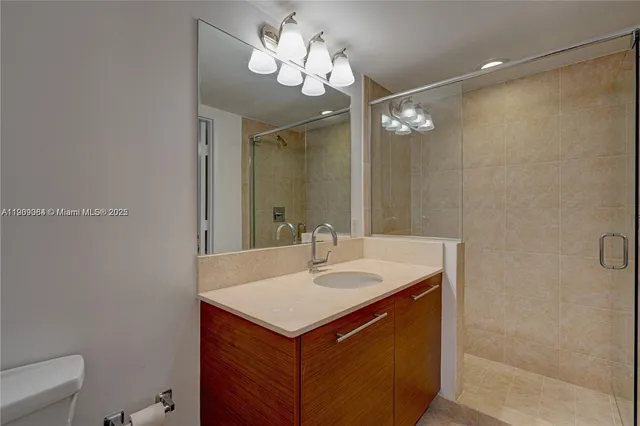 a view of bathroom with shower