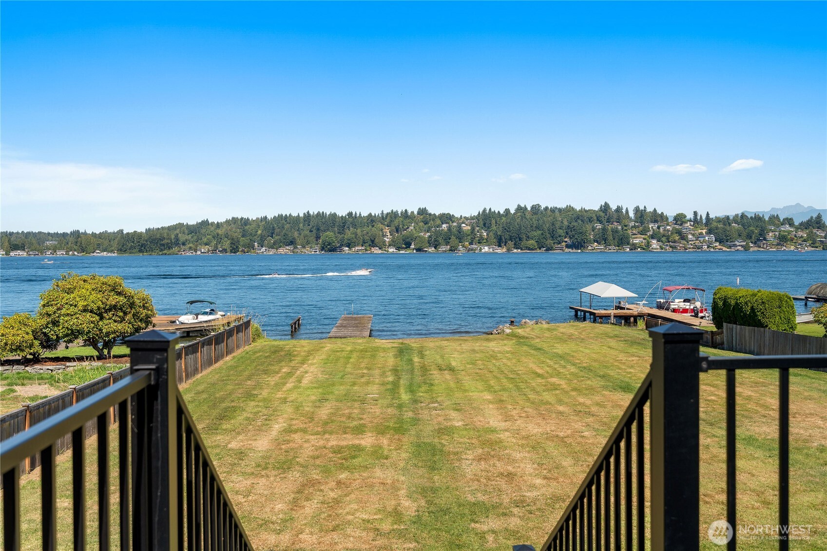 10005 North Davies Road Lake Stevens, WA 98258 - Photo 35 of 40 a view of a lake from a balcony