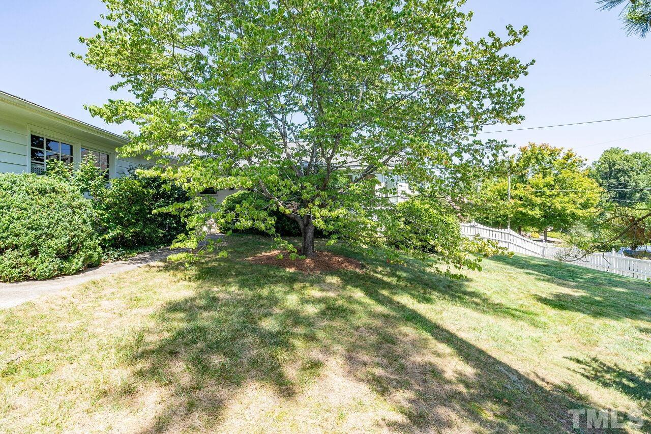 2613 Churchill Road Raleigh, NC 27608 - Photo 22 of 24 a backyard of a house with lots of green space and garden