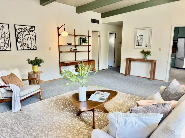 a living room with furniture