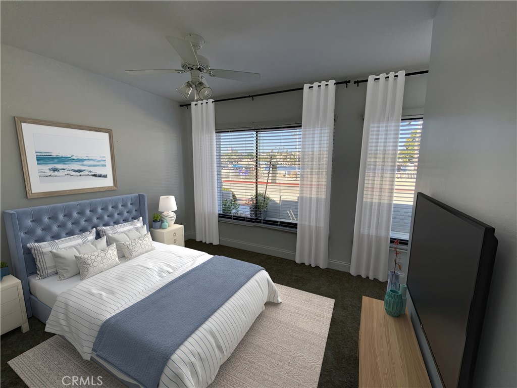 2137 Channel Road Newport Beach, CA 92661 - Photo 13 of 21 a bedroom with a bed and a large window