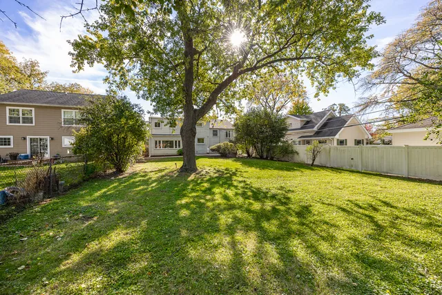 a view of a house with a large tree