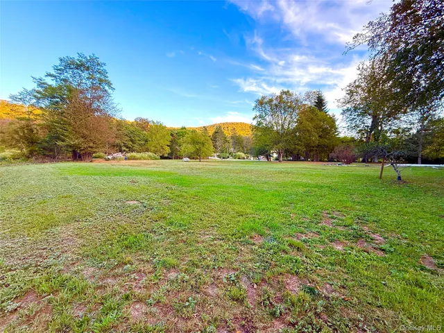 a view of an ocean with a big yard