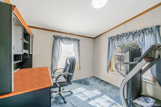 a view of a workspace with furniture and workspace