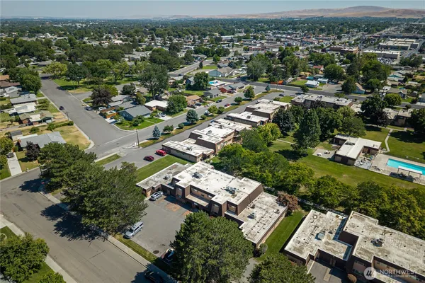 an aerial view of multiple house