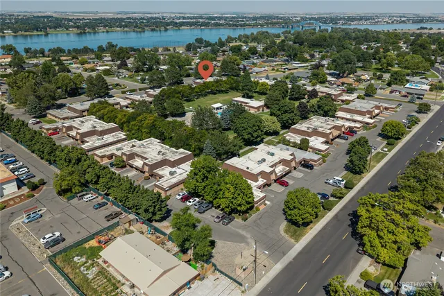 an aerial view of multiple house