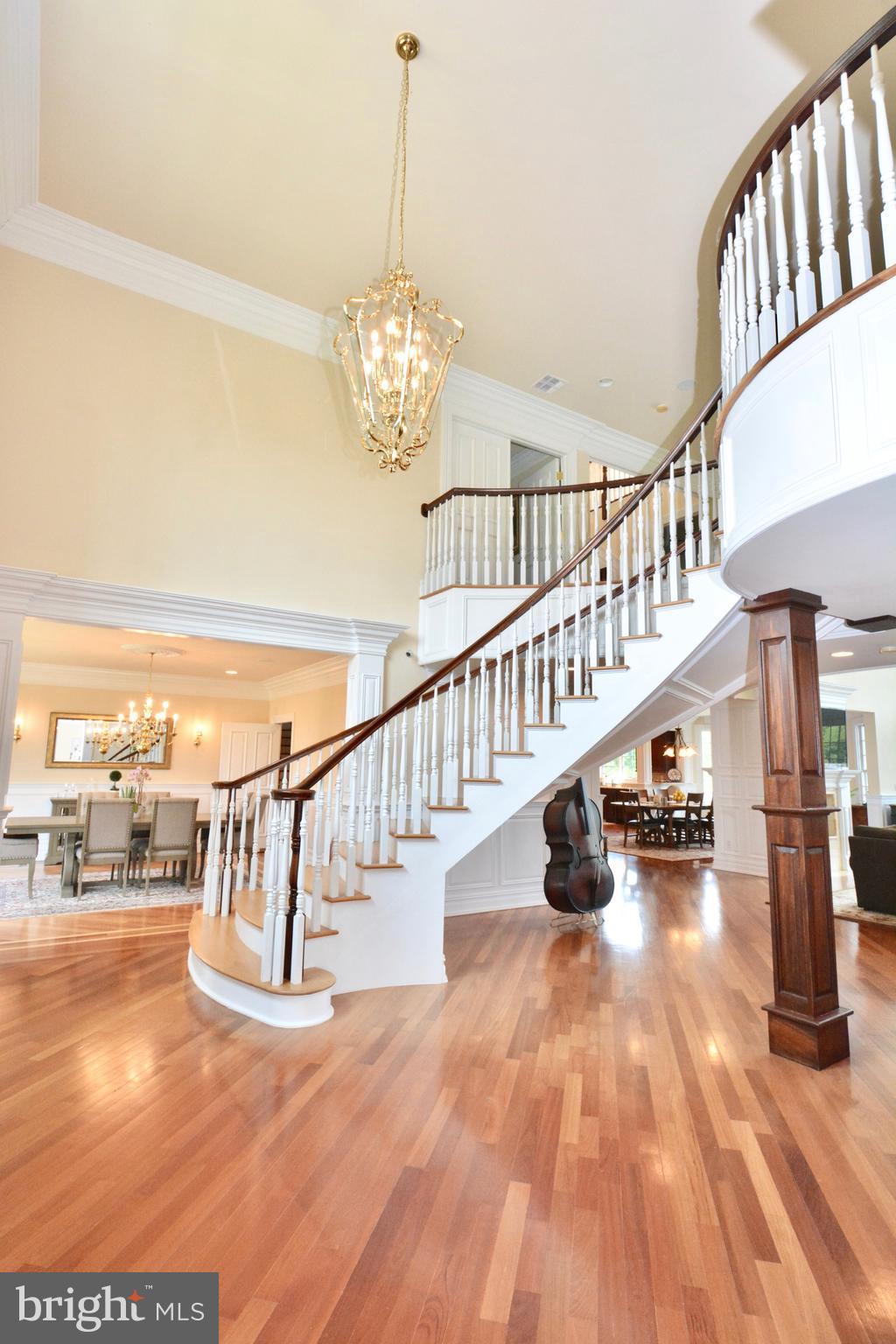 8 Silvers Court Pennington, NJ 08534 - Photo 2 of 43 Curved floating staircase in grand entrance foyer.