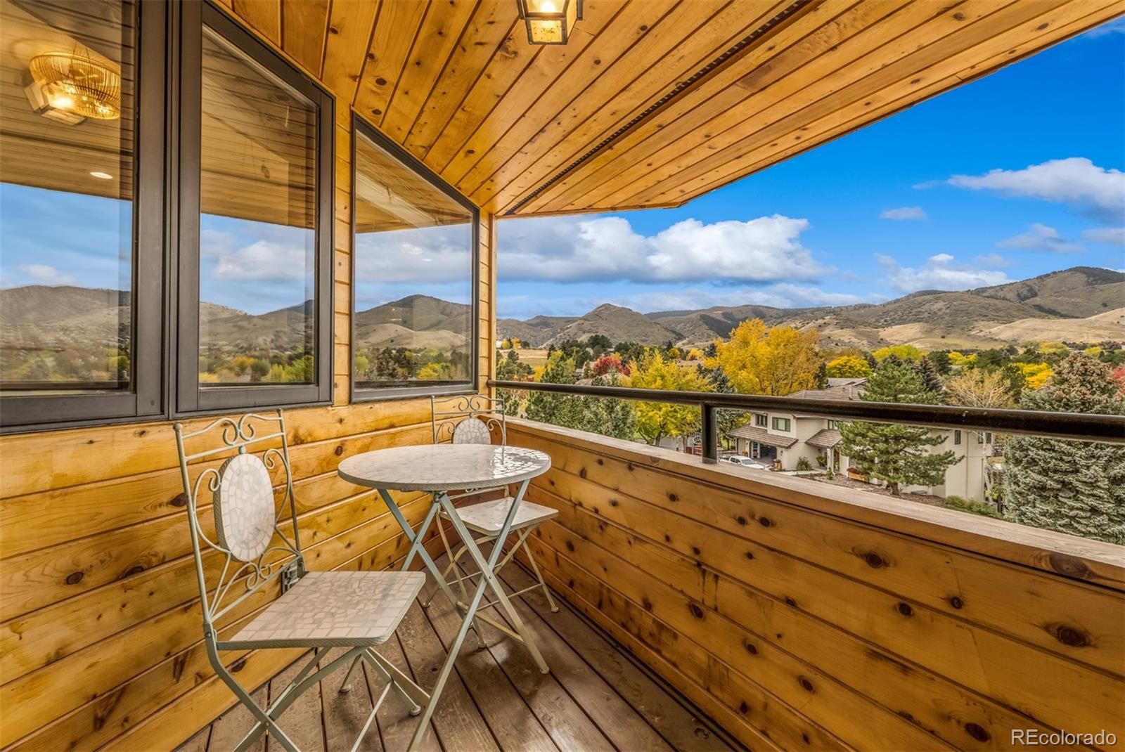 6 Blue Grouse Ridge Road Littleton, CO 80127 - Photo 33 of 50 a view of a balcony with furniture and city view