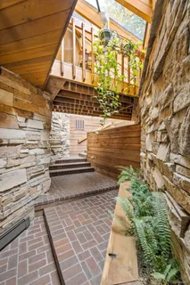 a view of a pathway both side of building