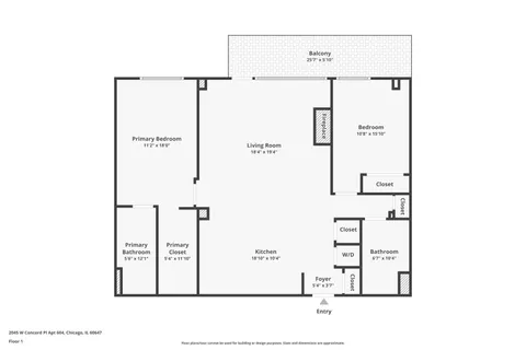 $575,000 | 2045 West Concord Place, Unit 604, Chicago, IL 60647