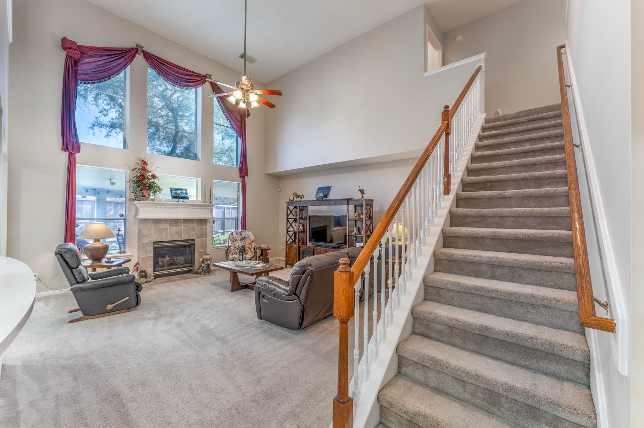 1205 Cambridge Court Seabrook, TX 77586 - Photo 12 of 47 a view of a livingroom with furniture and a fireplace