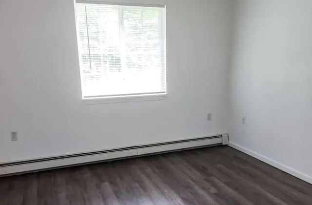 an empty room with a window