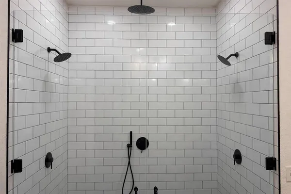 a bathroom with a shower