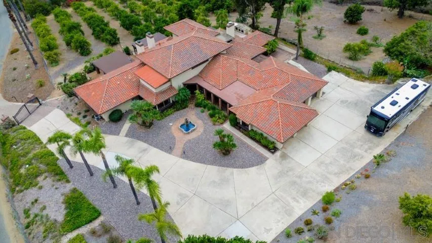 3253 Yucca Terrace Fallbrook, CA 92028 - Photo 58 of 62 an aerial view of a house with a yard and trees