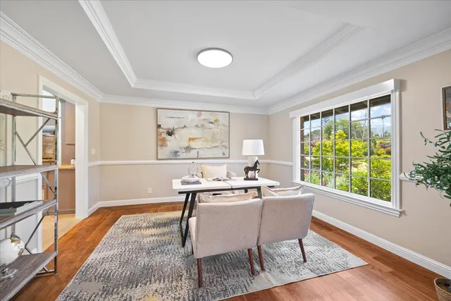 an aerial view of house with a yard