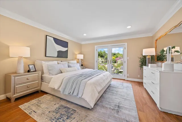 a view of a swimming pool with a yard