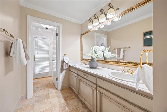 a view of a garden with a pathway