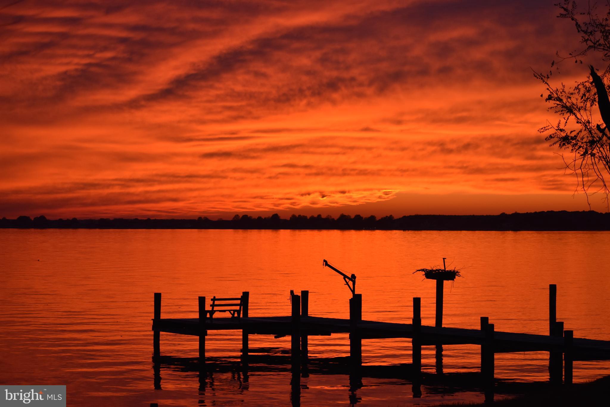 1360 Calvert Road Chester, MD 21619 - Photo 54 of 66 a view of a lake with a table under an umbrella