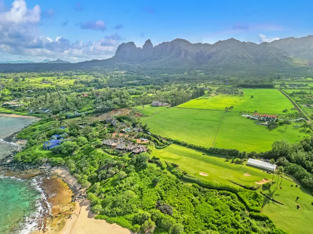 a view of an ocean from a yard