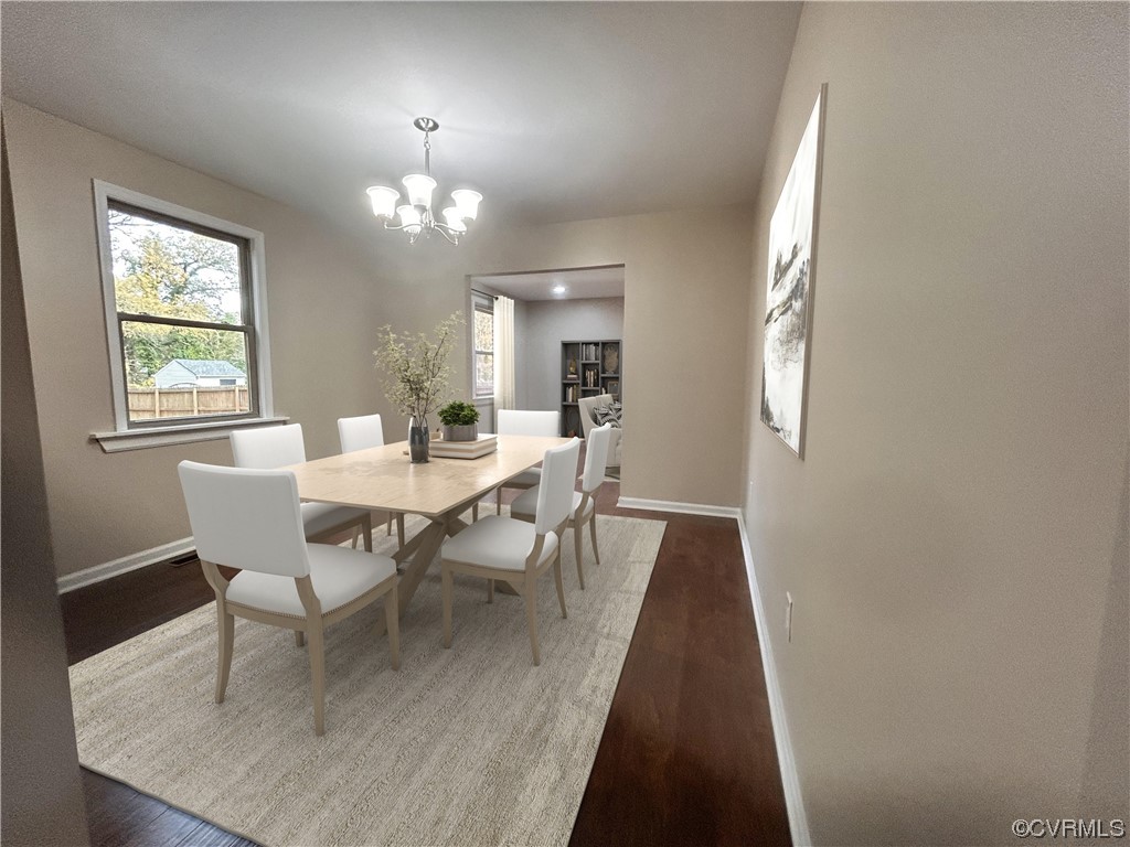 4416 Treely Road Chester, VA 23831 - Photo 4 of 22 a view of a dining room with furniture and a chandelier