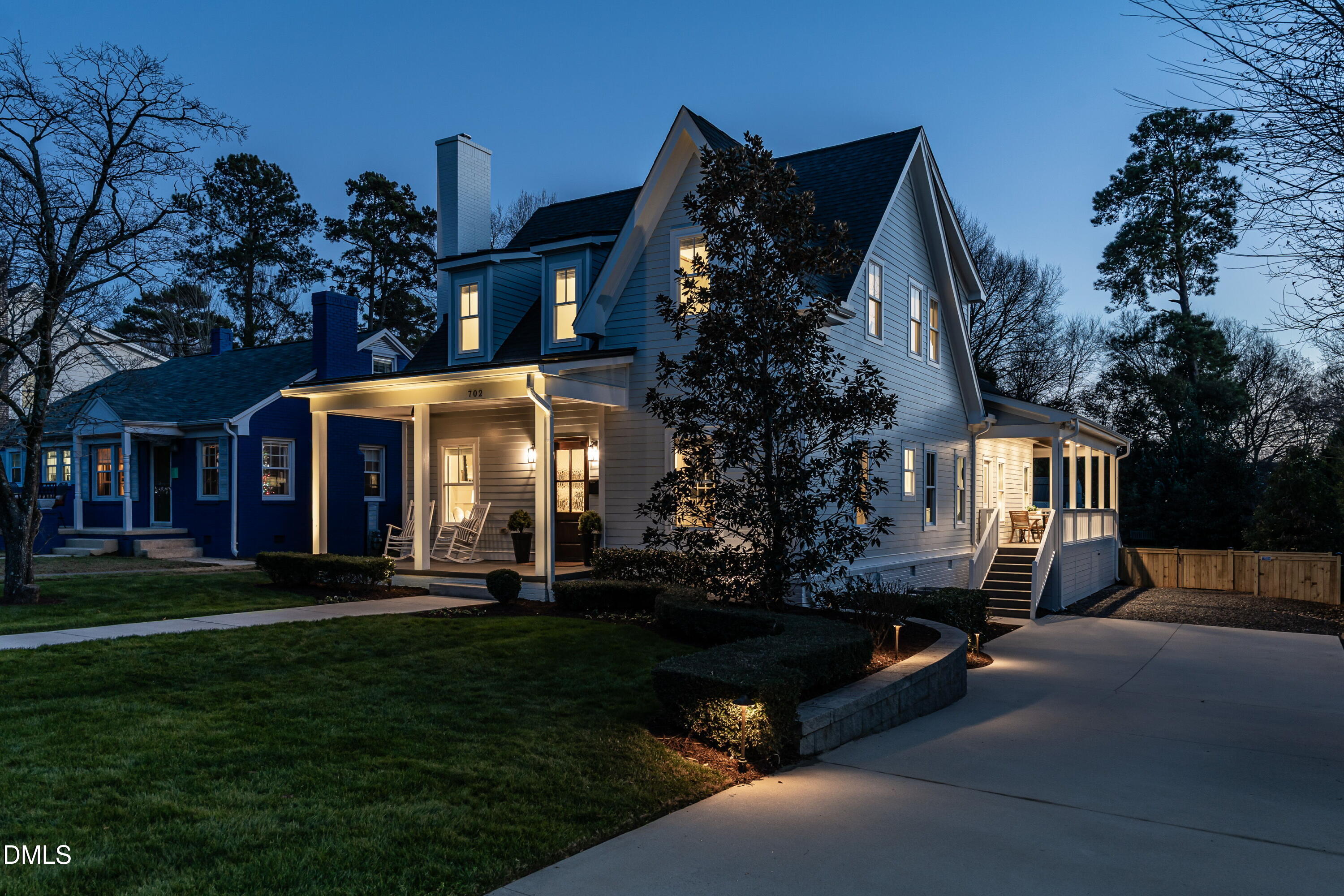 702 Kimbrough Street Raleigh, NC 27608 - Photo 4 of 45 004-original-home-at-night