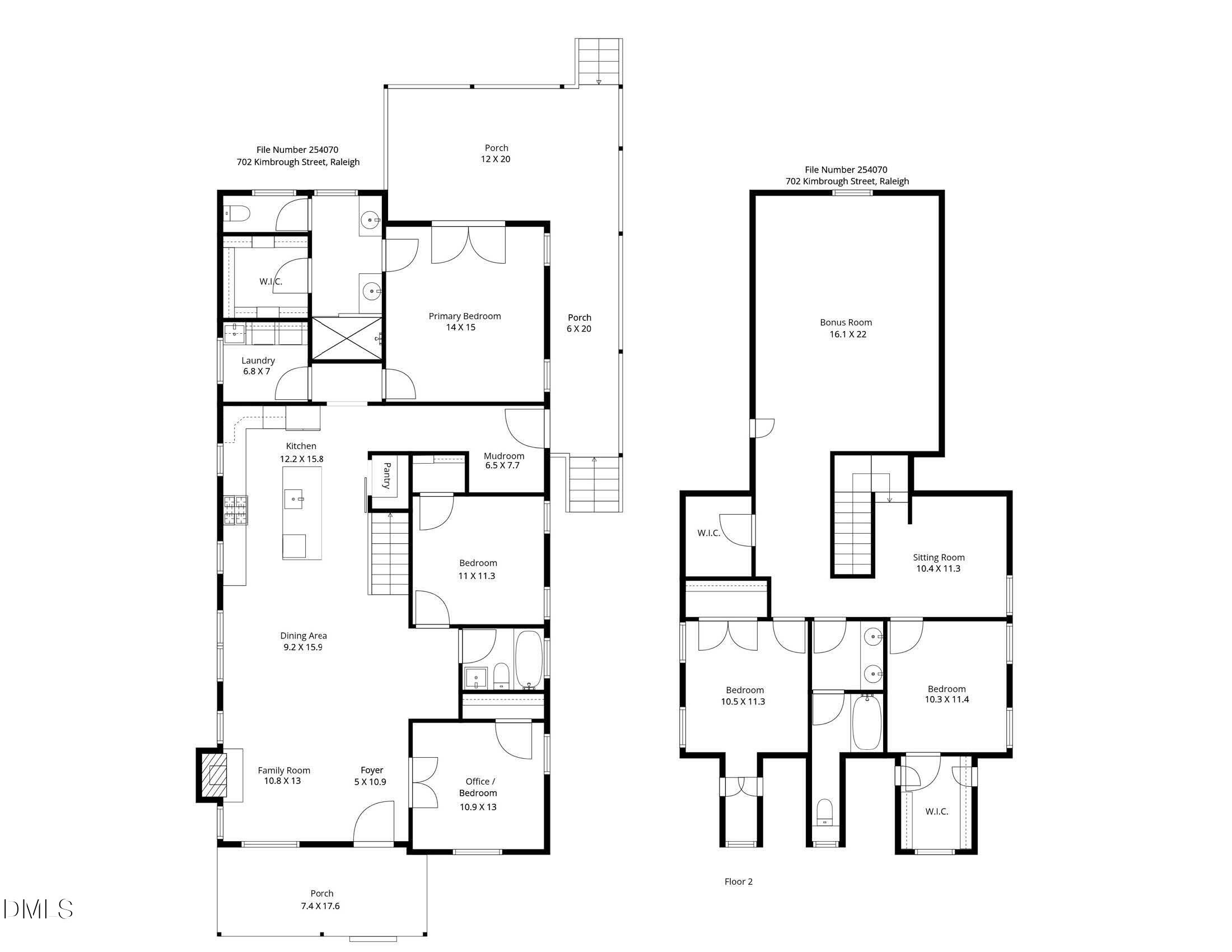 702 Kimbrough Street Raleigh, NC 27608 - Photo 45 of 45 Floor Plan