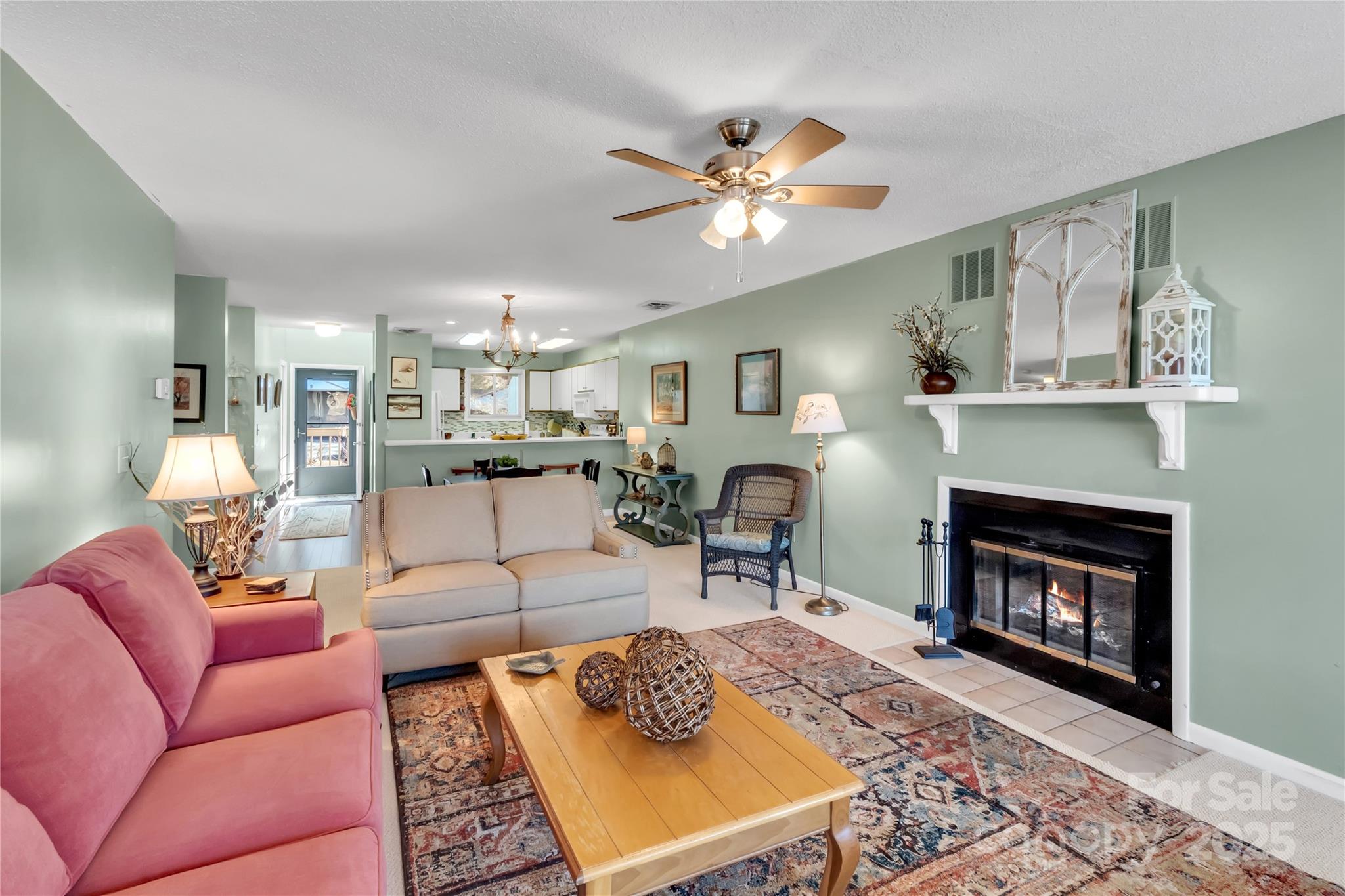 87 Willow Road, Unit C9 Waynesville, NC 28786 - Photo 6 of 31 a living room with furniture and a fireplace