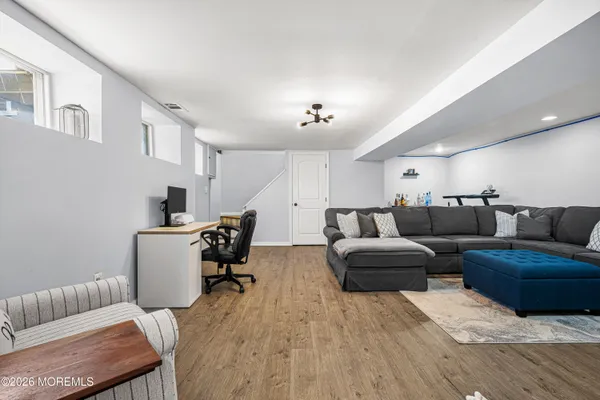 a living room with furniture and a couch