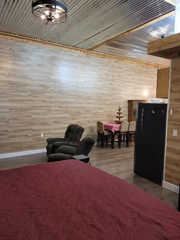 a living room with furniture