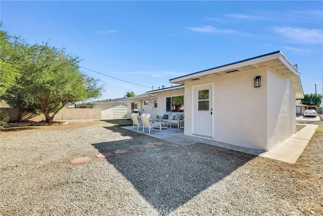 a view of a house with a patio