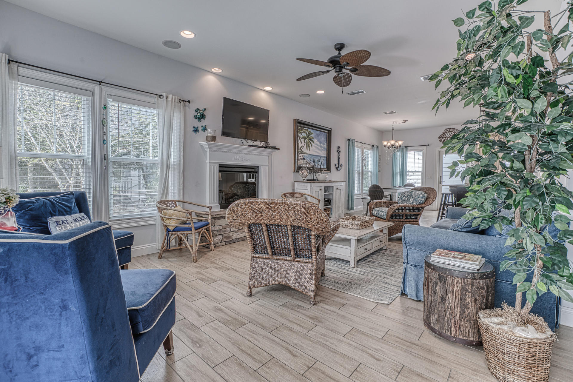 23 Lifeguard Loop East Inlet Beach, FL 32461 - Photo 7 of 39 a living room with furniture and a fireplace