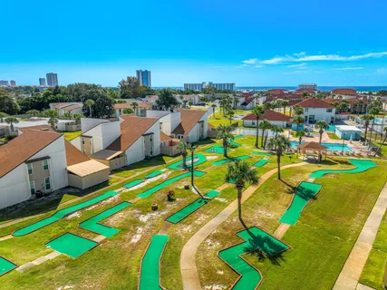 a view of a lake with a city