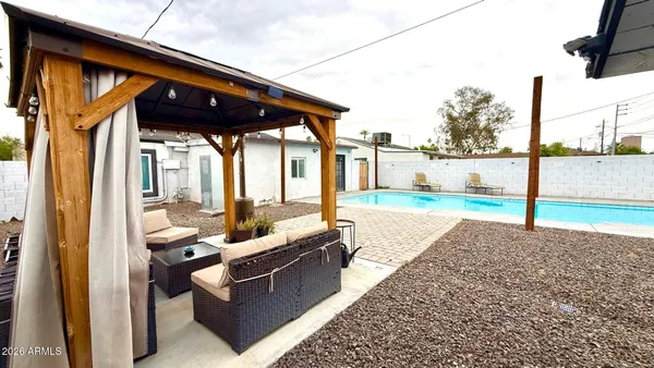a house view with a outdoor space
