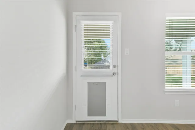 a view of an entryway with a window