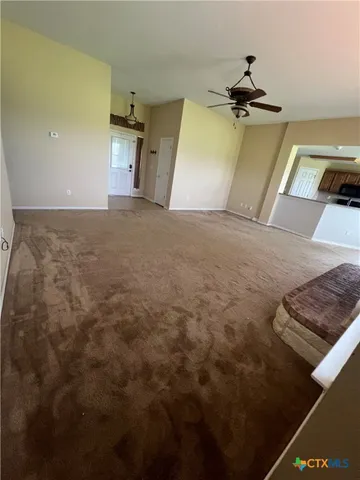 a view of a livingroom with a chandelier