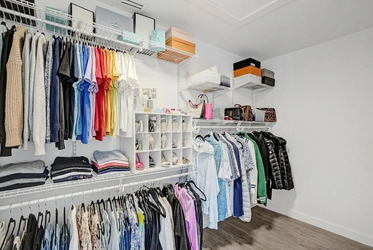 6800 Via Regina Boca Raton, FL 33433 - Photo 28 of 58 a view of walk in closet with clothes and shoes