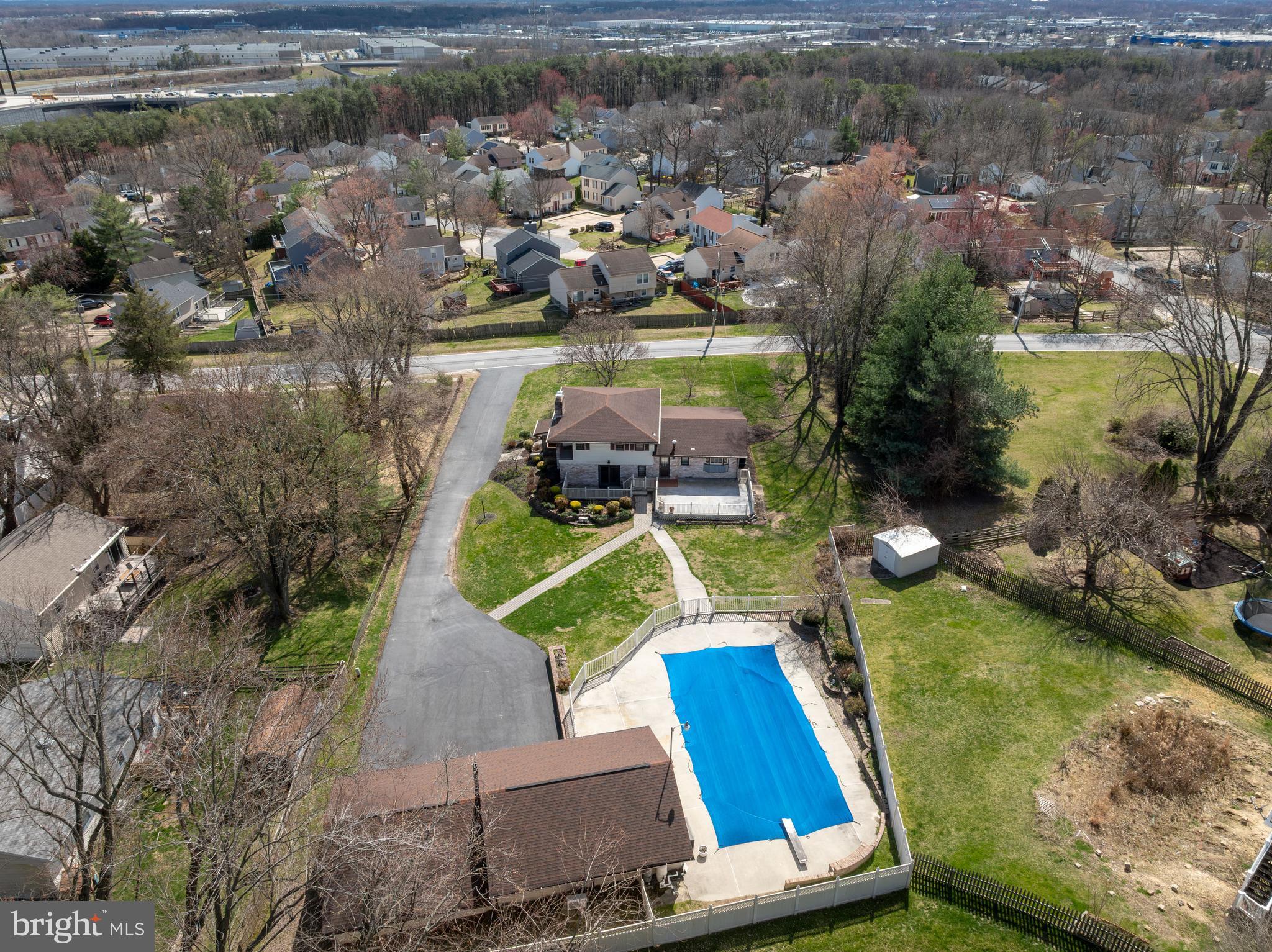 5030 Silver Spring Road Perry Hall, MD 21128 - Photo 25 of 97 an aerial view of a house with a swimming pool